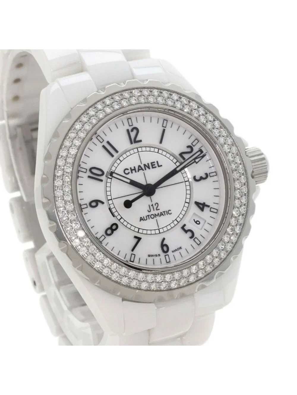 Chanel 38 Diamond Bezel Watch Ceramic